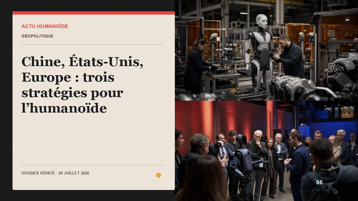 Scène photographique illustrant le dossier « Chine, États-Unis, Europe : trois stratégies pour l’humanoïde »
