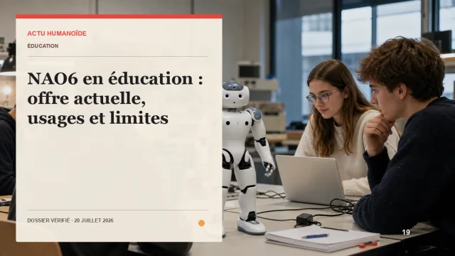 Robot NAO6 utilisé avec des élèves dans une salle de classe
