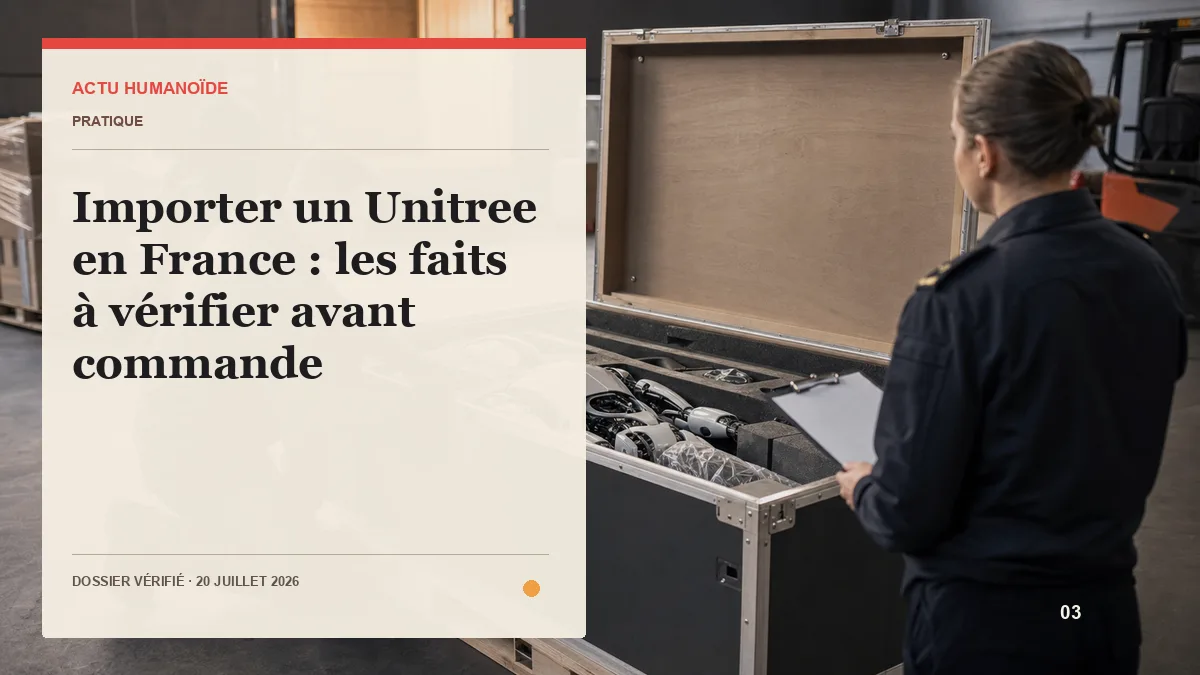 Scène photographique illustrant le dossier « Importer un Unitree en France : les faits à vérifier avant commande »