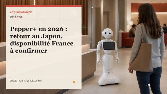 Scène photographique illustrant le dossier « Pepper+ en 2026 : retour au Japon, disponibilité France à confirmer »