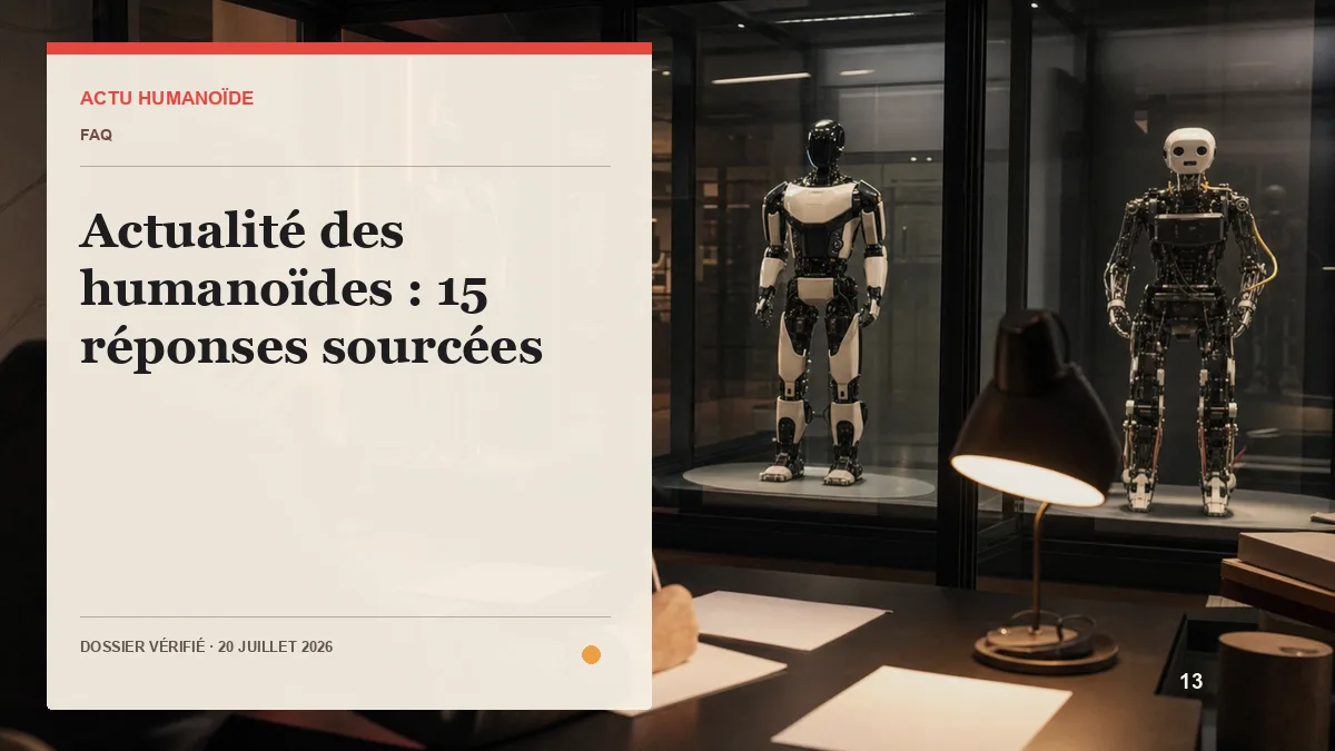 Scène photographique illustrant le dossier « Actualité des humanoïdes : 15 réponses sourcées »
